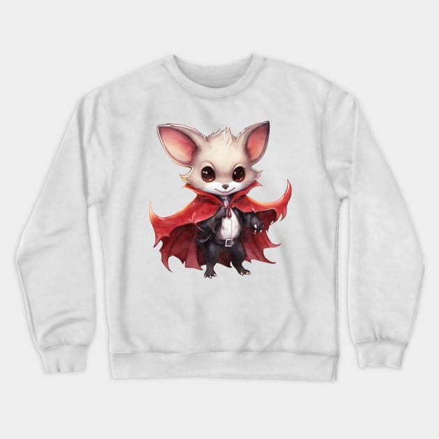 Cartoon Kangaroo in Dracula Costume Crewneck Sweatshirt by Chromatic Fusion Studio